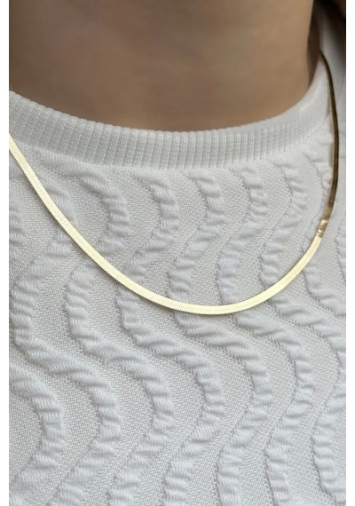 14 Ayar 2,85mm Ezme Altın Kolye Gold