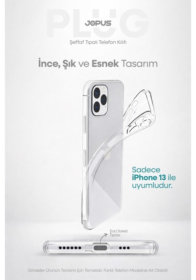 Jopus Apple iPhone Uyumlu 13 Şeffaf Silikon Kılıf Kamera Korumalı Darbe Emicili Tıpalı Js-238 standart Jopus Apple iPhone Uyumlu 13 Şeffaf Silikon Kılıf Kamera Korumalı Darbe Emicili Tıpalı Js-238 standart