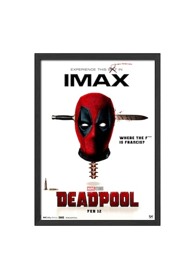 Deadpool Siyah Ahşap Çerçeveli Poster, Dekoratif Film Duvar Tablosu