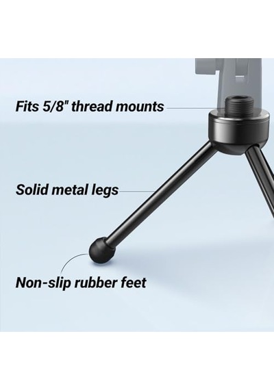 Fıfıne Kaymaz Kauçuk Ayaklı Masaüstü Mikrofonu İçin Tripod Standı, Sağlam Metal Yapı, Oyun, Podcasting, Toplantılar, Sohbet İçin Katlanabilir Masa Mikrofonu Standı