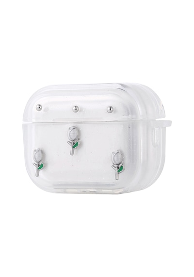 Apple Uyumlu AirPods Pro 2 Airbag 44 Airbag Tasarımlı Simli Şeffaf Kutup Kılıf Lale