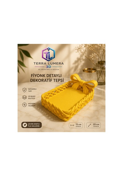 Şık Fiyonk Dekoratif Makyaj Organizer Tepsisi 3d