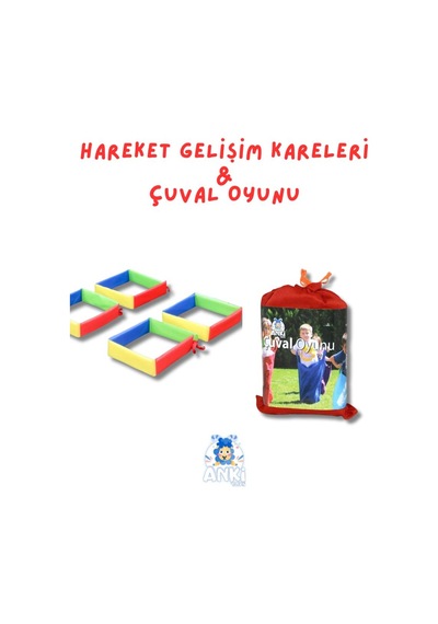 4'lü Hareket Gelişim Kareleri Ve Çuval Oyunu - 2'li Aktivite Seti