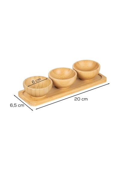 4 Parça Bambu Sosluk, Çerezlik, Kahvaltılık Karışık