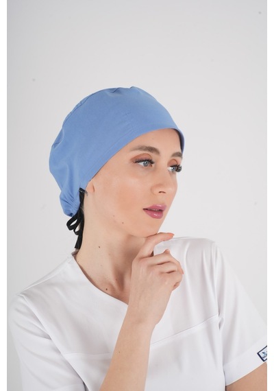 Unisex Dokuz Eylül Mavisi Doktor Hemşire Hastane Medikal Cerrahi Bonesi Mavi Açık