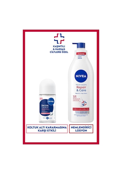 Kadın Roll-on Deodorant Derma Control Natural Tone 50ml Ve Repair&care Nemlendirici Vücut Losyonu