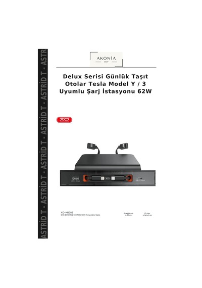 Delux Serisi Günlük Taşıt Otolar Tesla Model Y / 3 Uyumlu Şarj İstasyonu 62w