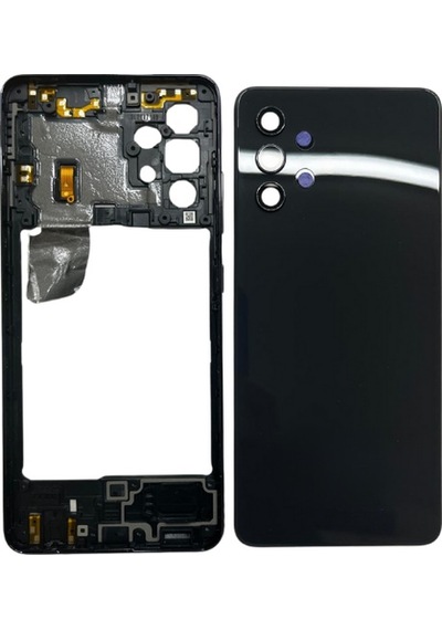 Samsung A32 4g Uyumlu Arka Kapak + Orta Çıta Siyah Çok Renkli