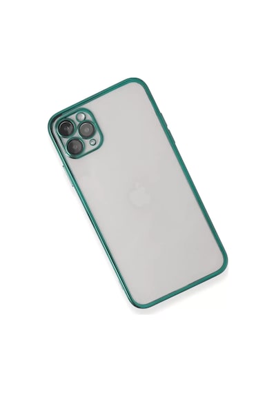 Apple iPhone Uyumlu 11 Pro Max Kılıf Lensli Silikon - Yeşil Çok Renkli