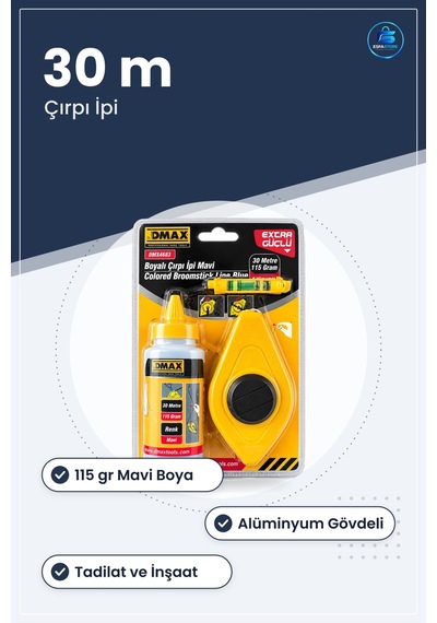 Su Terazisi Çırpı İpi Mavi Boyalı 30 M 115 Gr Hat Çizme Seti Alum