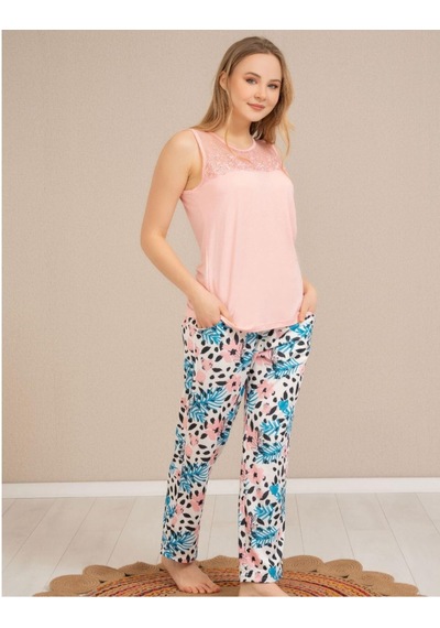 Baha Perfect Club Kadın Dantel Detaylı Bisiklet Yaka Kolsuz Pijama Takımı 4363 - 1 Adet Pembe Baha Perfect Club Kadın Dantel Detaylı Bisiklet Yaka Kolsuz Pijama Takımı 4363 - 1 Adet Pembe