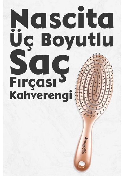 Nascita Üç Boyutlu Oval Saç Fırçası Kahverengi 0