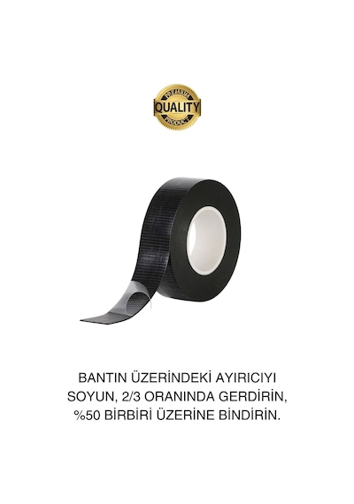 Süper Güçlü 20 Adet Siyah Kauçuk Kendinden Eriyen Bant Elektrik Sızdırmazlık Bandı 5 Mt 1.9 Cm
