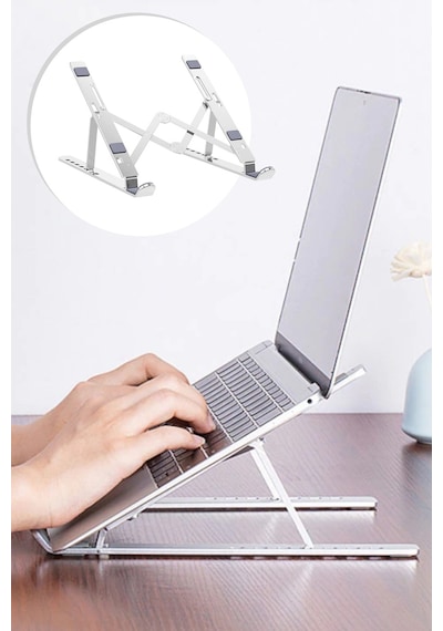 Buffer Ayarlanabilir Dizüstü Destek Tabanı Tamamen Katlanabilir Taşınabilir Laptop Yükseltici Diğer