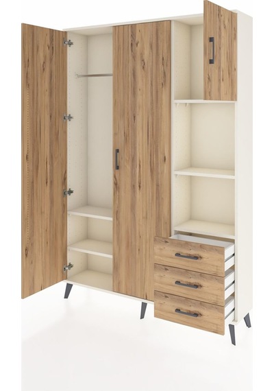 Arges Dolap 5 Raflı 3 Çekmeceli Tek Askılı 132x30x195 Aytaşı-çam/çam Atlas Çam/atlas Çam Arges Dolap 5 Raflı 3 Çekmeceli Tek Askılı 132x30x195 Aytaşı-çam/çam Atlas Çam/atlas Çam