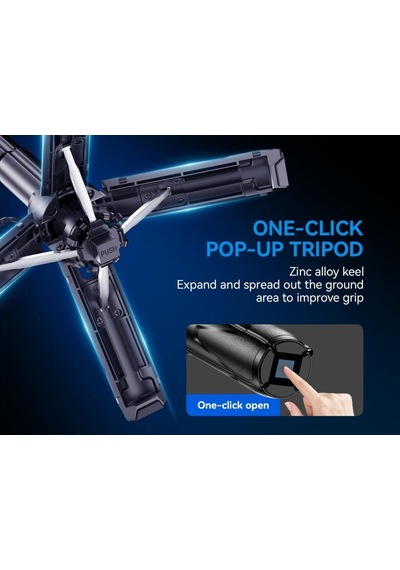Ss22 Tripod Manyetik Bluetooth Özellikli Selfie Çubuğu - 360 Dönebilen Profesyonel Vlog Standı