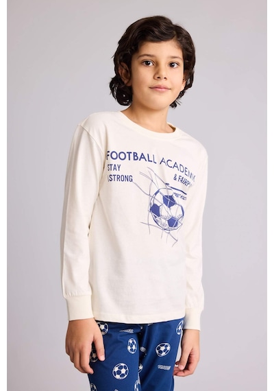 Defacto Regular Fıt 2li Pijama Takımı Erkek Çocuk G9973a826sper98 Ekru-er98