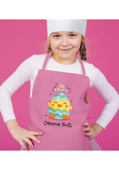 Kişiye Özel Paskalya Bayramı Pembe Çocuk Mutfak Önlüğü-4