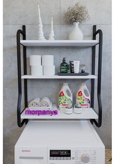 Morpanya Bony Çamaşır Makinesi Üstü Düzenleyici Raf Banyo Dolabı Rafı Makina Üstü Dolap Raf Beyaz Morpanya Bony Çamaşır Makinesi Üstü Düzenleyici Raf Banyo Dolabı Rafı Makina Üstü Dolap Raf Beyaz