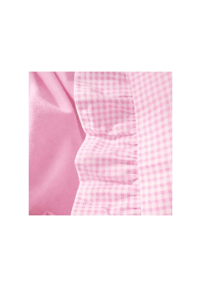 Lief Home %100 Pamuklu Pembe Pötikareli Fırfır Detaylı Bebek Yastık Kılıfı 35x45 1 Adet