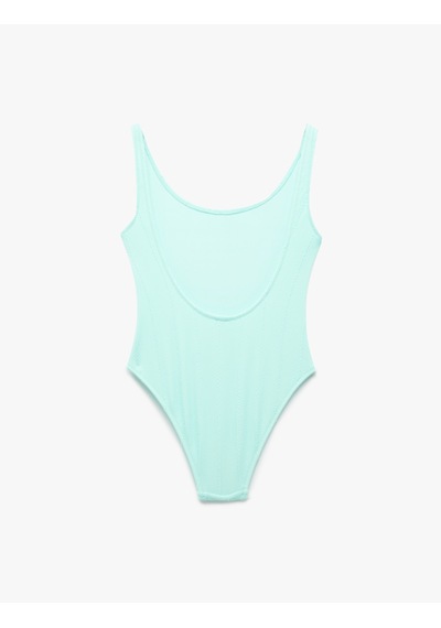 Koton U Yaka Dokulu Mayo Green 5sak20131mm Yeşil
