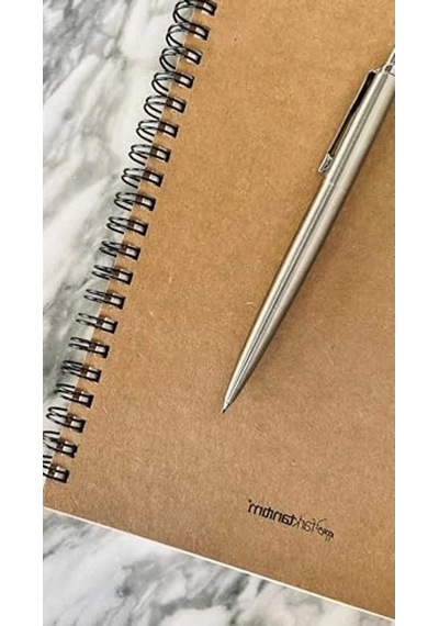 Kraft Kapaklı Spiralli Notebook, A5 Boyut, 100 Sayfa Kareli Açık Gri