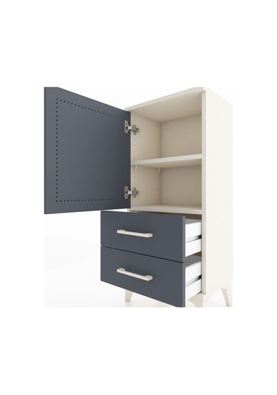 Arges Komodin 2 Raflı 2 Çekmeceli Tek Kapaklı 44x30x96 Aytaşı-antrasit Aytası