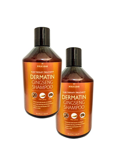 Policlear Dermatin Shampoo Ginsengli Özel Bakım Şampuanı 500 Ml X 2 Adet + Jel