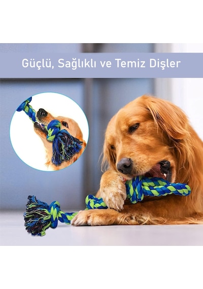 Valkyrie 2 Li Büyük Boy Köpek Halat Oyuncağı Seti Isırma Çekiştirme Diş Kaşıma Eğitim İpi