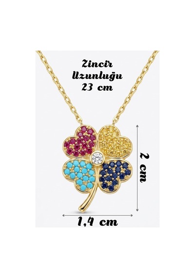 925 Ayar Gümüş Renkli Taşlı Yonca Tasarım Kadın Kolye - Şans Kolyeleri Gold & Silver Seçenekli Altın - 910265767 Altın 925 Ayar Gümüş Renkli Taşlı Yonca Tasarım Kadın Kolye - Şans Kolyeleri Gold & Silver Seçenekli Altın - 910265767 Altın