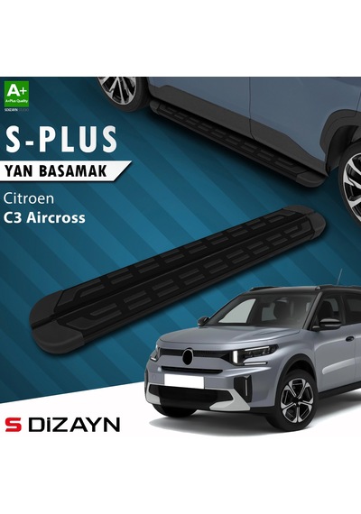 S-dizayn Citroen C3 Aircross 2 S-plus Siyah Yan Basamak 183 Cm 2024 Üzeri A+ Kalite