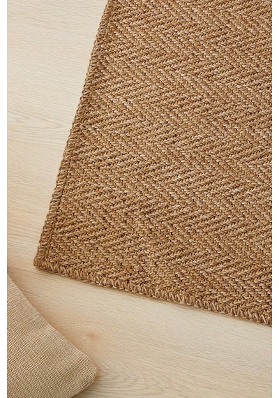 Ocean Home Textile Yıkanabilir Jüt Görünümlü Naturel Renk Balıksırtı Halı Kilim 160 X 230 Cm