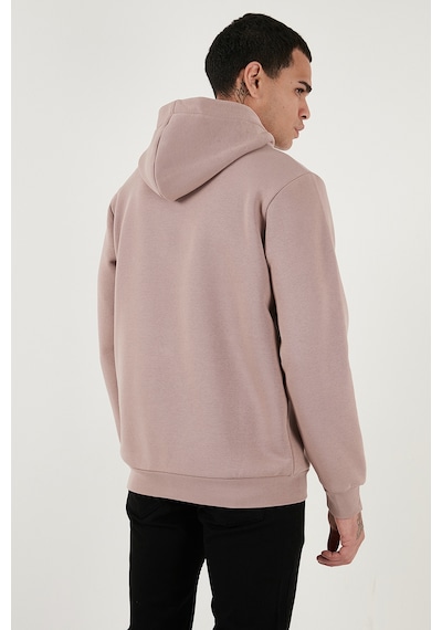 Buratti Regular Fit Kapüşonlu Kanguru Cepli Içi Tüylü Yumuşak Şardonlu Erkek Sweat 5905281 Gül