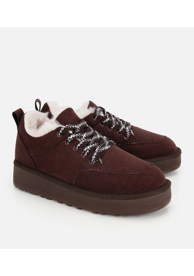 Hotiç Kadın Süet Kahverengi İçi Kürklü Kalın Tabanlı Spor Ayakkabı 01ayh331800a480 01ayh331800a480