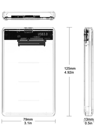 4266 2.5" Usb 3.0 Harici Ssd Harddisk Şeffaf Taşınabilir Hdd Kutusu Sata