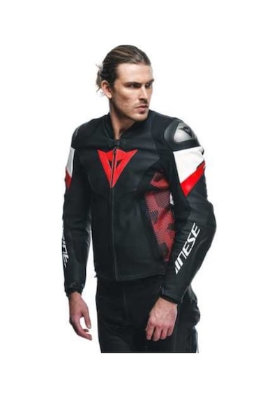 Dainese Daınese Ceket Deri/avro 5 Blk Red Lava Wht - 52