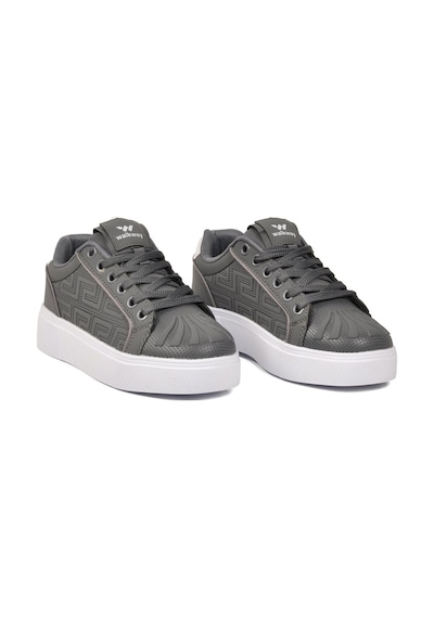 Walkway Füme Bağcıklı Kalın Rahat Tabanlı Kadın Casual Yürüyüş Ayakkabı Sneaker 26201
