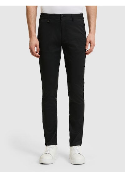 Cacharel Siyah Slim Fit Pamuk Karışımlı Beli Lastikli Kanvas Pantolon