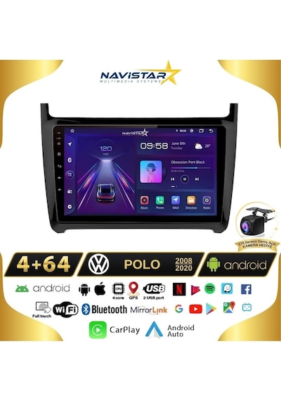 Volkswagen Polo 4gb + 64gb Android 13 Kablosuz Carplay 2008-2020