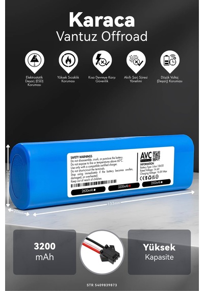 Karaca Vantuz Offroad 3200mah Robot Süpürge Bataryası K.k