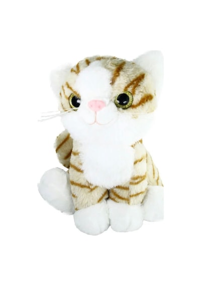 Sevimli Peluş Kedi Uyku Arkadaşı Hediyelik 30 Cm Kahverengi