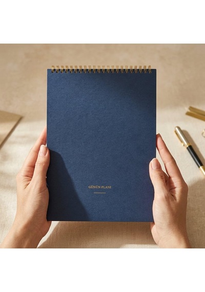 Paperto. Spiralli Tarihsiz Günlük Planlayıcı, A4 21 29,7 Cm , 60 Yaprak, 110 Gr Ivory Kağıt, Günlük Plan Defteri Türkçe Çok Renkli