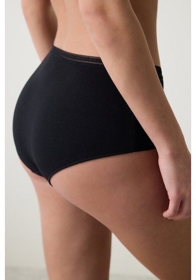 Penti Easy Yüksek Bel Pamuklu Trim Highwaist Siyah Slip Külo