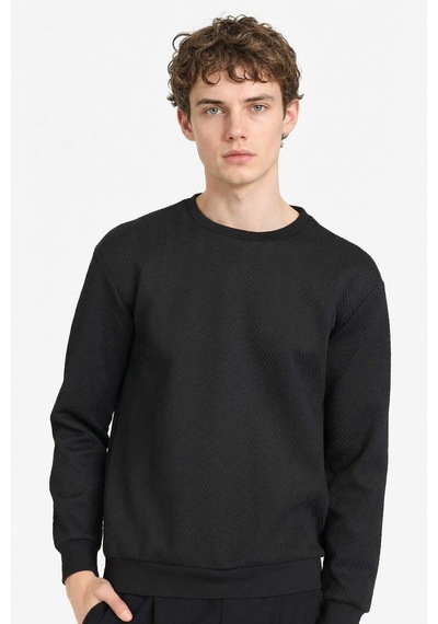 Defacto Regular Fit Bisiklet Yaka Sweatshirt F9854ax26spbk81 Siyah-bk81