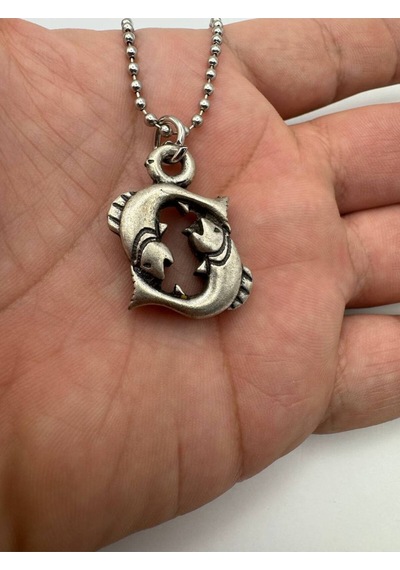 Yin Yang Balık Figürlü Unisex Kolye Antik, Spiritüel Ve Özgün Tasarım Çok renkli