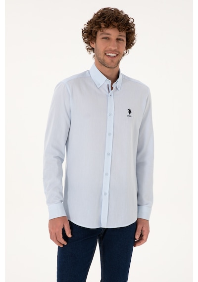 U.s. Polo Assn. Erkek Açık Mavi Gömlek Desenli 50308524-vr003 Acık Mavı