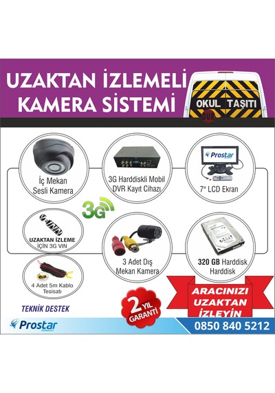 Okul Ve Servis Taşıtları İçin 320 Gb Kayıtlı Kamera Set