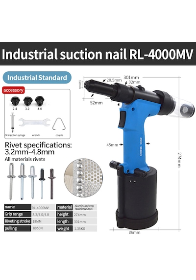 Rocol Rl-4000MV Havalı Kör Perçin Makinesi