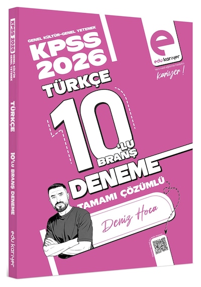 Edu Kariyer Deniz Hoca 2026 Kpss Türkçe 10'lu Branş Deneme Tamamı Çözümlü