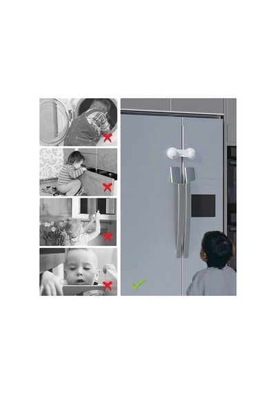 Bebek Çocuk Güvenliği Çekmece ve Dolap İçin Kendiliğinde Yapışkanlı Vidasız Kapak Kilidi Bx40 Çok Renkli